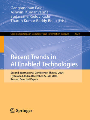cover image of Recent Trends in AI Enabled Technologies